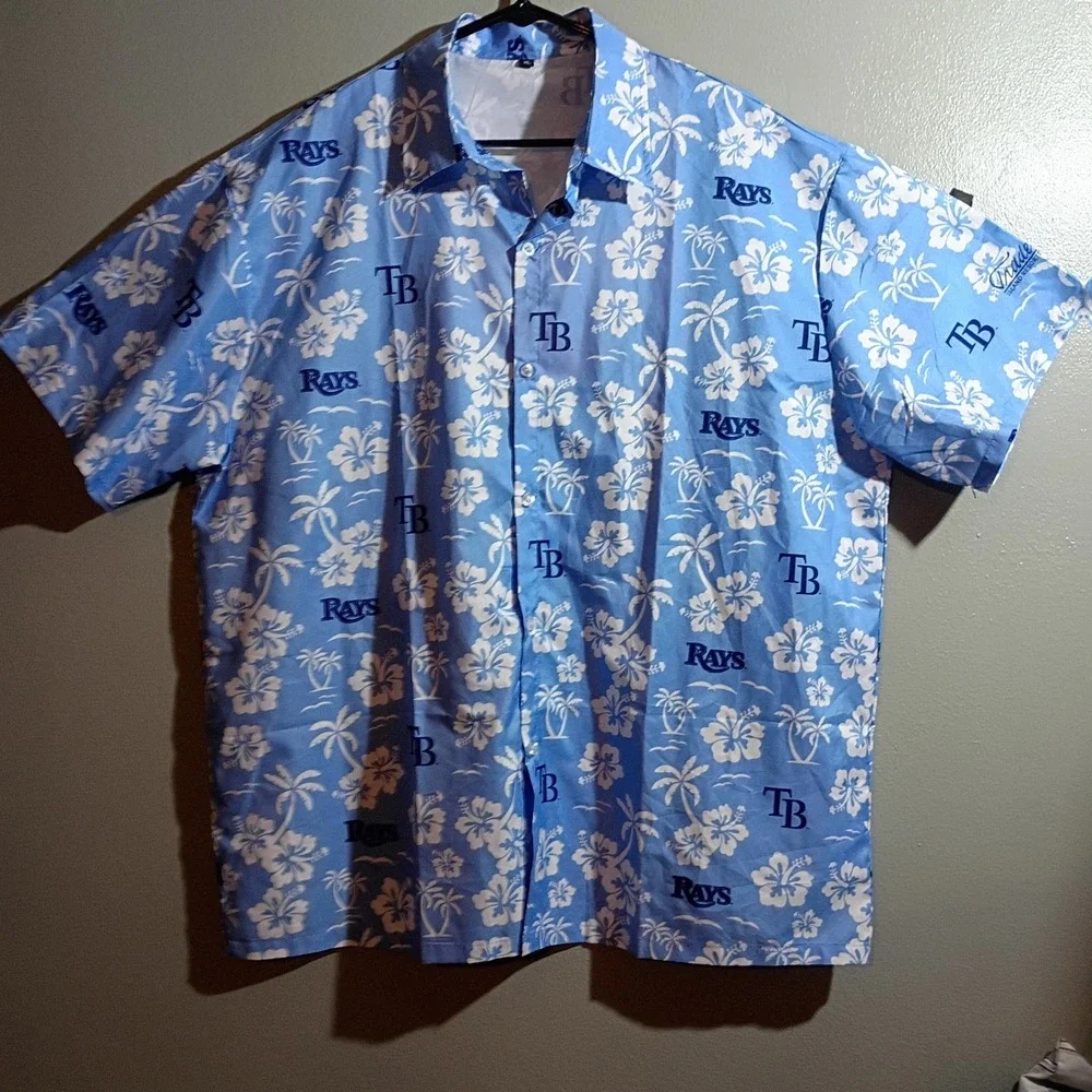 Tampa Bay Devil Rays Hawaiian MLB Baseball Button-down Mens XL #Summer Baseball